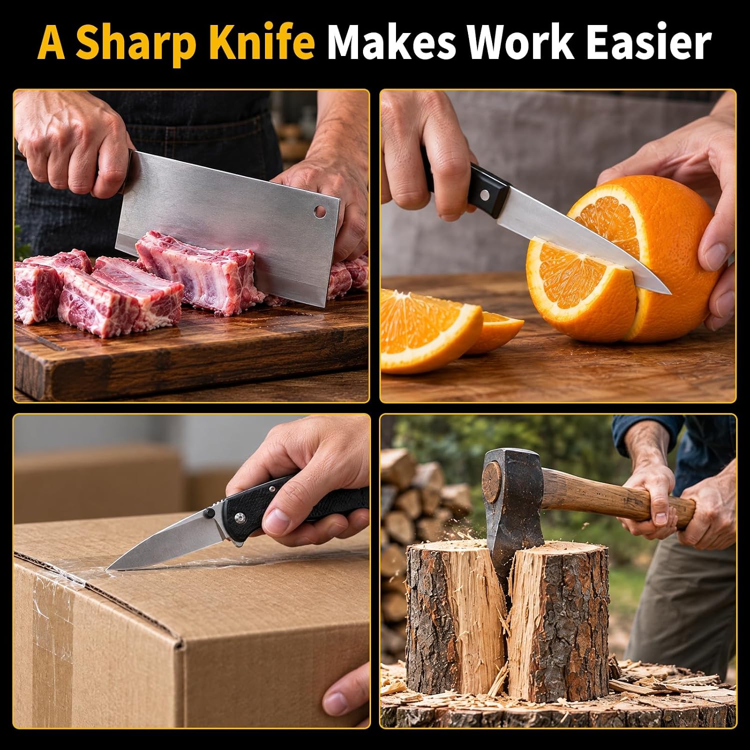 Knife Sharpening Stone Whetstone 1000 6000 - حجر شحذ جديد ذو وجهين، حجر