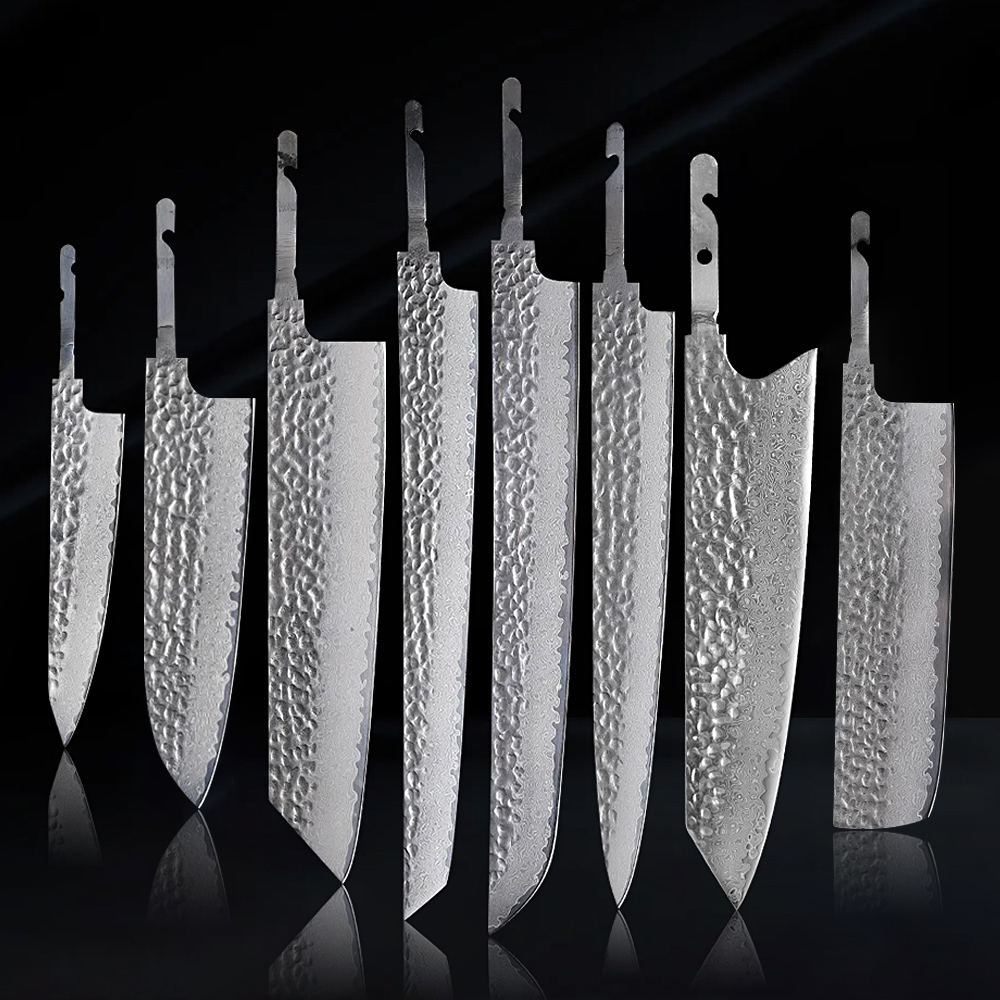 Knife Blade Blank Damascus Steel Forged - TURWHO اليابانية سكين الطاهي شفرة فارغة