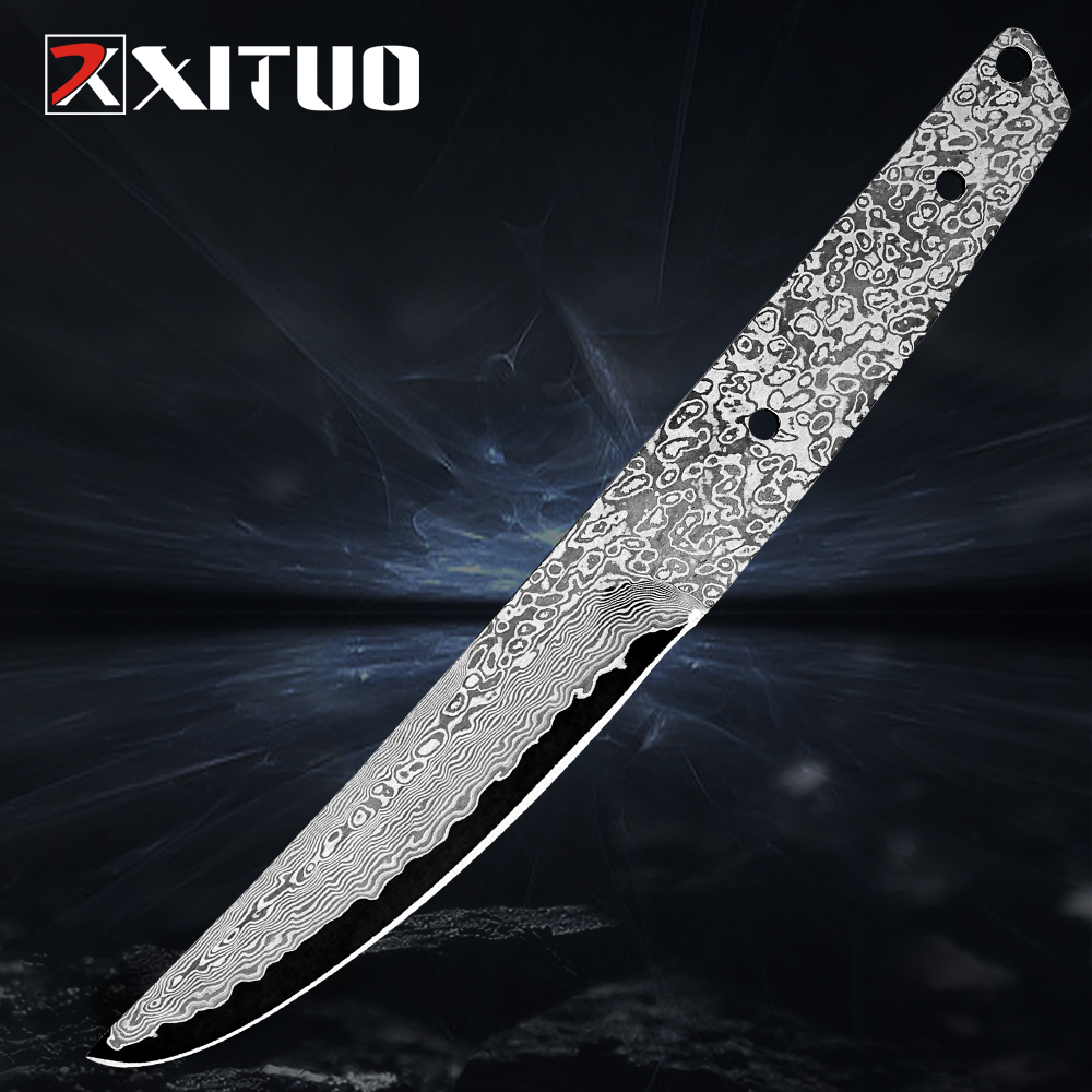 Knife Blade Blank Damascus Steel Forged - فولاذ دمشقي يدوي ، شفرة فارغة