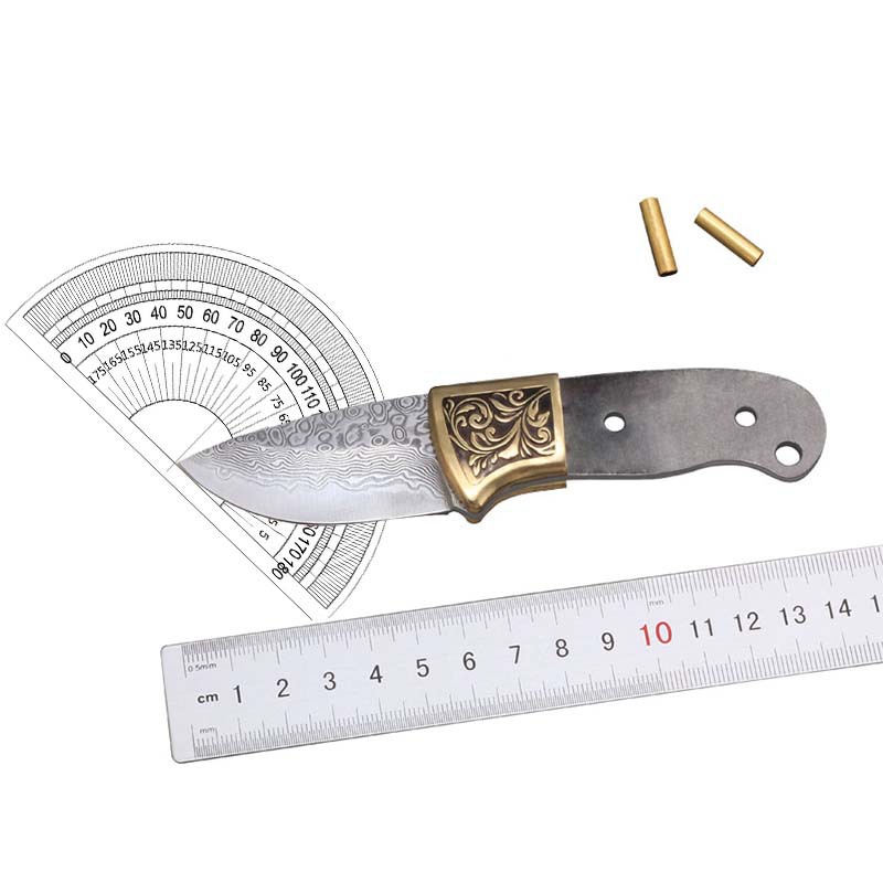 شفرة سكين شاي من خشب العود مصن - مراجعة Knife Blade Blank Damascus Steel Forged وسعره