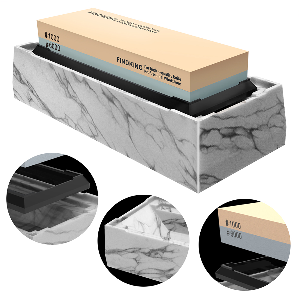 FINDKING سكين شحذ الحجر مجموعة - مراجعة Knife Sharpening Stone Whetstone 1000 6000 وسعره