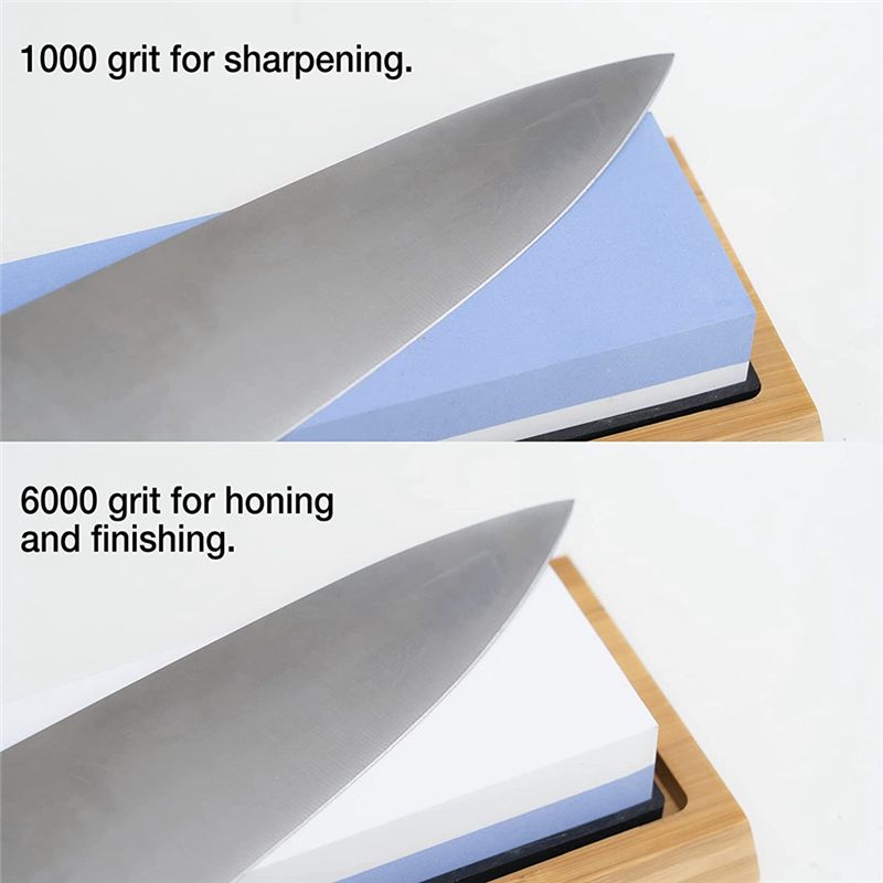 REST حجر شحذ سكين المشحذ، مجمو - مراجعة Knife Sharpening Stone Whetstone 1000 6000 وسعره