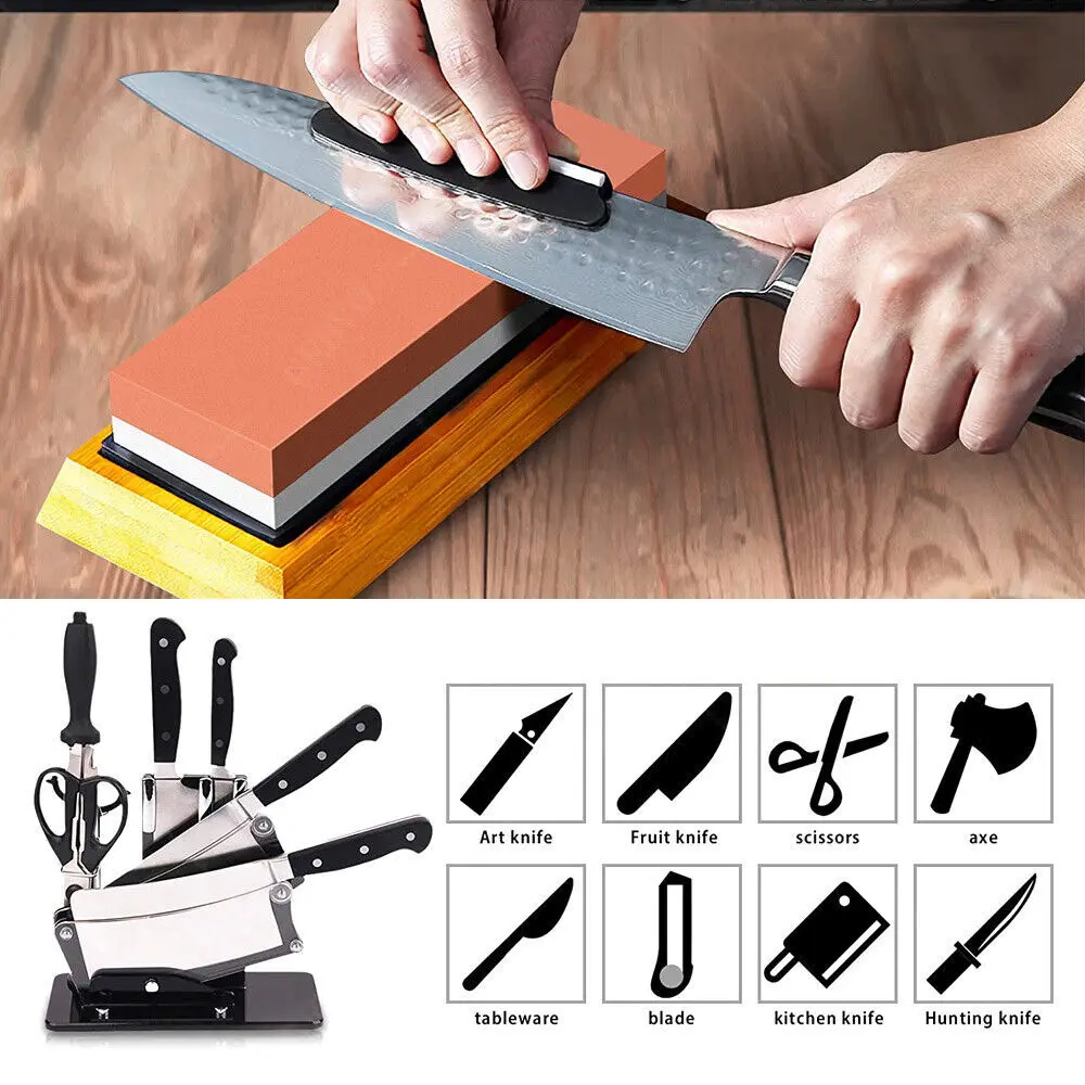 WXCOO مجموعة أحجار شحذ السكاكي - مراجعة Knife Sharpening Stone Whetstone 1000 6000 وسعره