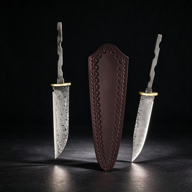 شفرة فولاذية مستقيمة عالية الج - مراجعة Knife Blade Blank Damascus Steel Forged وسعره