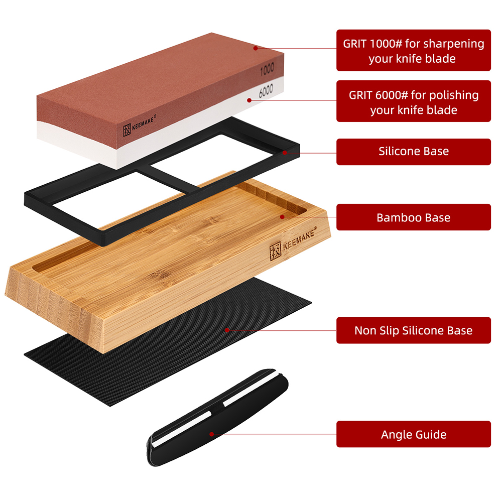 المهنية سكين مبراة المشحذ شحذ  - مراجعة Knife Sharpening Stone Whetstone 1000 6000 وسعره