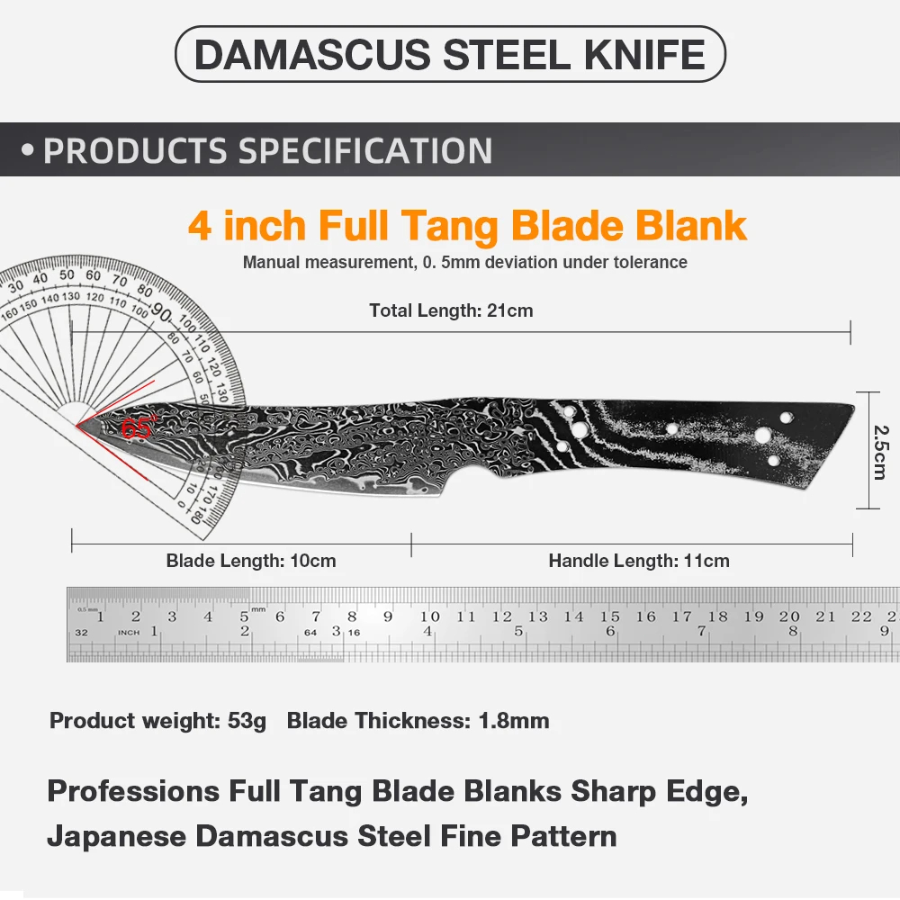 XITUO قالب سكين من الفولاذ الد - مراجعة Knife Blade Blank Damascus Steel Forged وسعره