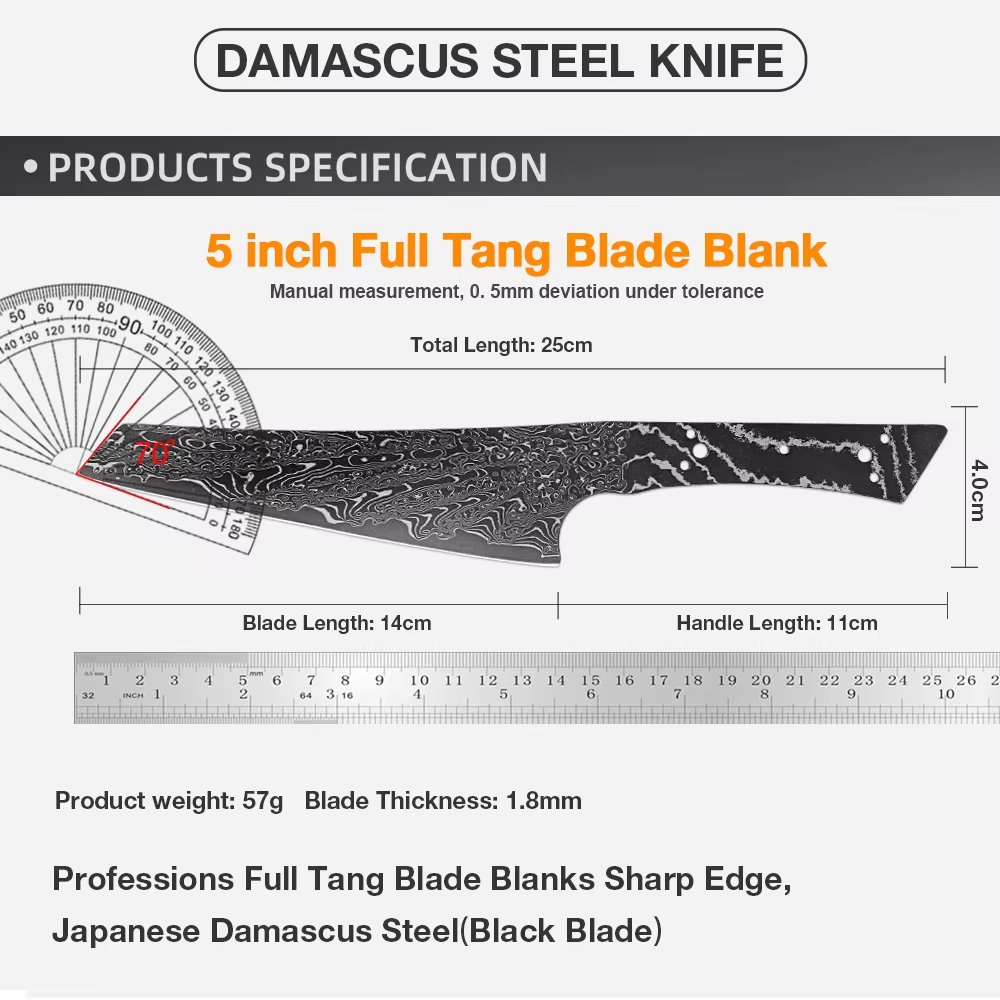 شفرات سكاكين كيريتسوكي يابانية - مراجعة Knife Blade Blank Damascus Steel Forged وسعره