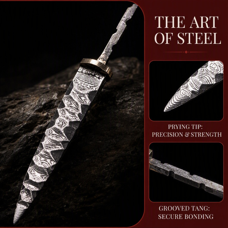 قطعة واحدة من شفرة سكين الشاي  - مراجعة Knife Blade Blank Damascus Steel Forged وسعره