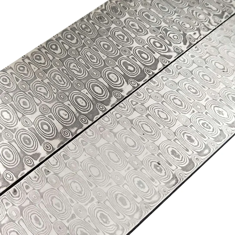لوح فولاذي دمشقي مطروق بنمط 15 - مراجعة Knife Blade Blank Damascus Steel Forged وسعره